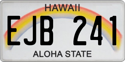 HI license plate EJB241
