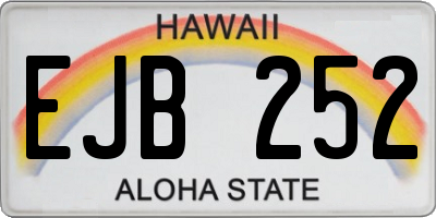 HI license plate EJB252