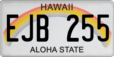 HI license plate EJB255