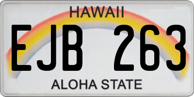 HI license plate EJB263