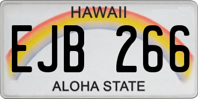 HI license plate EJB266