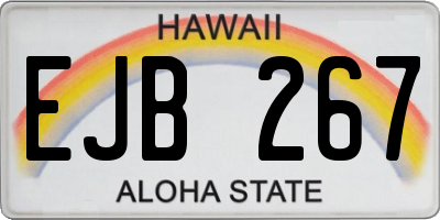 HI license plate EJB267