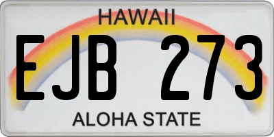 HI license plate EJB273