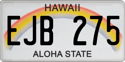 HI license plate EJB275