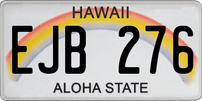 HI license plate EJB276