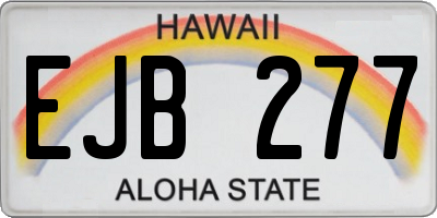 HI license plate EJB277