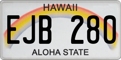 HI license plate EJB280