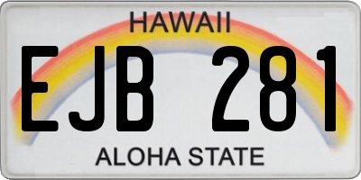 HI license plate EJB281