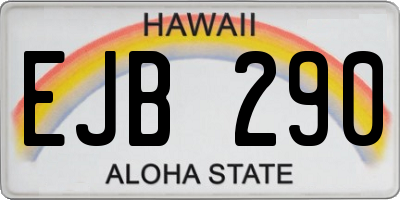 HI license plate EJB290