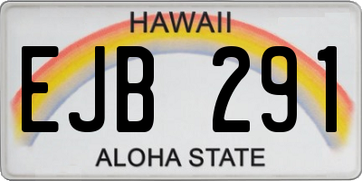 HI license plate EJB291