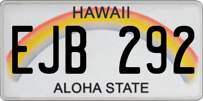HI license plate EJB292