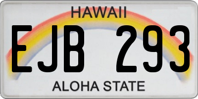 HI license plate EJB293