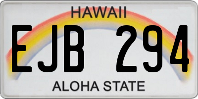 HI license plate EJB294