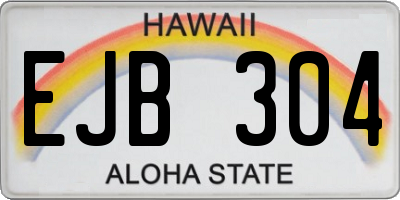 HI license plate EJB304