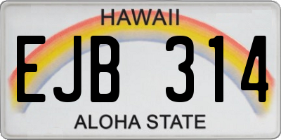 HI license plate EJB314