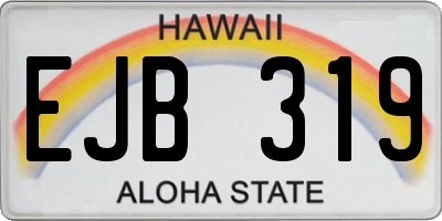 HI license plate EJB319