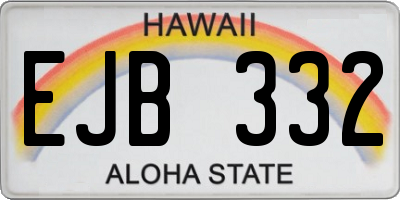 HI license plate EJB332