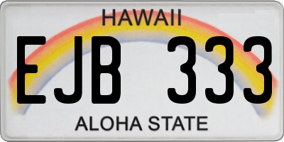 HI license plate EJB333