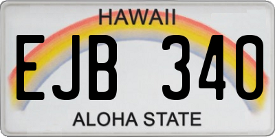 HI license plate EJB340