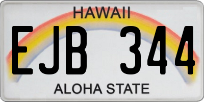 HI license plate EJB344