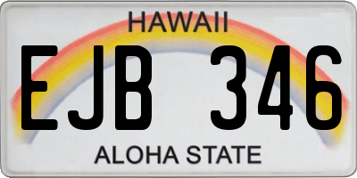 HI license plate EJB346