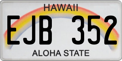 HI license plate EJB352