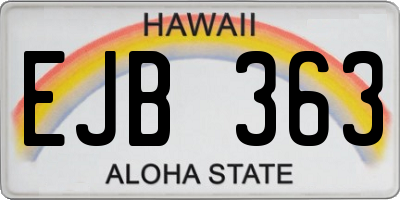 HI license plate EJB363