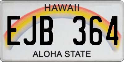 HI license plate EJB364