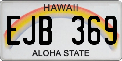 HI license plate EJB369