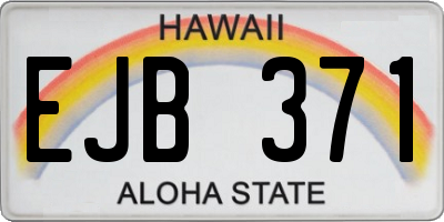 HI license plate EJB371