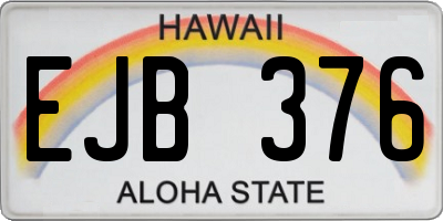 HI license plate EJB376