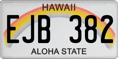HI license plate EJB382