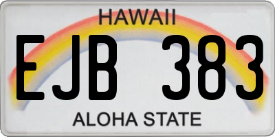 HI license plate EJB383