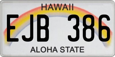 HI license plate EJB386