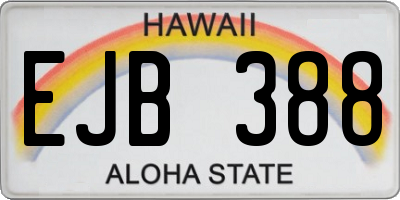 HI license plate EJB388