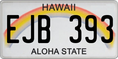 HI license plate EJB393