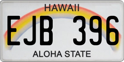 HI license plate EJB396