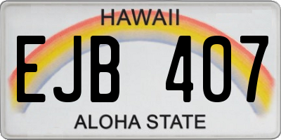 HI license plate EJB407