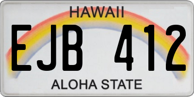 HI license plate EJB412