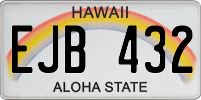 HI license plate EJB432
