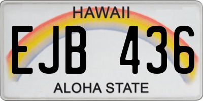 HI license plate EJB436