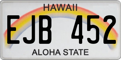 HI license plate EJB452