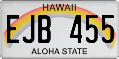 HI license plate EJB455