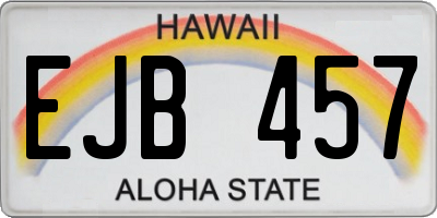 HI license plate EJB457