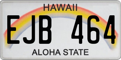 HI license plate EJB464
