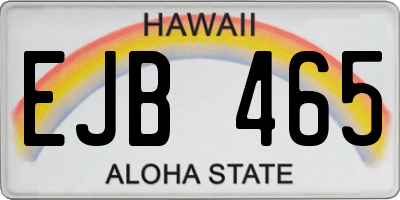 HI license plate EJB465
