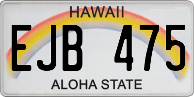 HI license plate EJB475