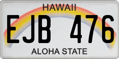 HI license plate EJB476