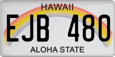 HI license plate EJB480