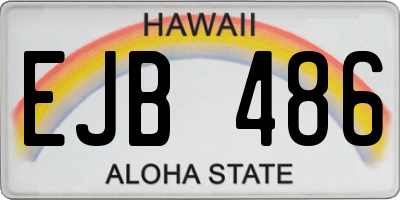 HI license plate EJB486